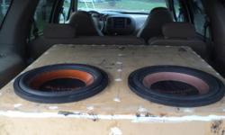 two 15 inch quantum audio speakers in box.will trade for flat bottom aluminum boat,&nbsp;childrens atv , or dirt bike.or if you have something else to trade call steve 337-two two four-2243