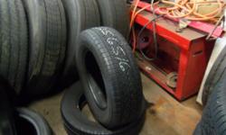 WE HAVE TWO USED 225-65-16 YOKOHAMA TIRES WITH 60% TREAD FOR $40 EACH....
***Get a free alignment check with the purchase of new/used tires****