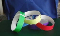 tyvek wristbands
for events, reunions , games
plain and neon colors
500 in the set for $23 +tax
no plastic they are tyvek
210-441-2399 no-emails please
para eventos, reuniones, juegos
colores solidos y neones
se venden set de 500 a $23 + tax
no son
