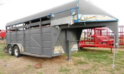 Used 16ft Ponderosa Gooseneck Horse/Cattle Trailer- Gray, divider gate, 5,200lb axles, tack compartment ? Excellent Shape!! ***** $3,950.00 OBO *****
For more information contact
903-498-7006 or 214-243-6540.
TRADES WELCOME ? LET?S MAKE A DEAL!!!