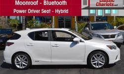 Remaining Factory Warranty ? 1 Owner Clean CarFax Report ? Moonroof ? Leather ? Power Drivers Seat ? Bluetooth ? Alloy Wheels ? Serviced and ready to use and enjoy!
Come test drive this excellent used 2014 Lexus CT 200h&nbsp; at Classic Chariots