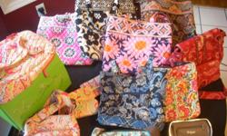 Nice collection of Vera Bradley purses (5) large 4 (average) some of matching accessories
Also (1) 31 purse and matching wallet - All in Very good condition