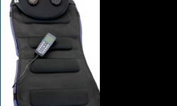 VIBRATION CUSHION WITH FAR-INFRARED NECK SUPPORT
&nbsp;&nbsp;&nbsp; From Teeter Hang Ups / BETTER BACK?
10 vibrating motors provide an invigorating massage that targets your shoulders, upper and lower back.
LCD controller to adjust target zone, speed,