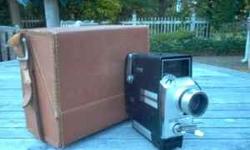 Vintage movie camera with case 8MM with f/1.8 zoom lens. Call Tom Taylor at 516 848 5179 or email me at Tom@mag4lists.com