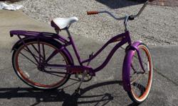Awesome purple and orange vintage Schwinn girls bike. In very good condition despite ageism. All original parts.