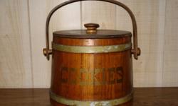 Vintage Wooden Cookie Jar