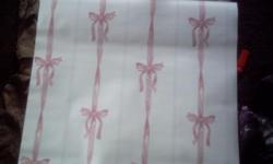VILLAGE Wallpaper
Pink Ribbon
DBL roll
20 1/2" x 11 yards
56.37 sq ft.
Prepasted-Vinyl Coated-Washable-Strippable
PAT. NO. 586630 run 19
13 rolls
$12.00 per roll great price. Make offer for all 13
