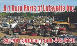 We buy junked and wrecked cars and also sell good used engines and transmissions not to mention all the other parts. We offer removal or you can do it yourself!
Located 3/4 of a mile west of Ambassador Caffery, Just past "old" Service Chevrolet on Cameron