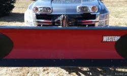 7'6" Western Snow Plow for sale. Excellent condition. Off of Chevy 2500. Everything included - includes wings and skis.