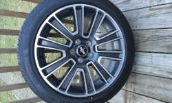 A set of 4 wheels and tires off from a new mustang gt &nbsp;premium 95% tread on tires, wheels are in perfect shape,tires are 245/45/19 Perelli and wheels are 19/8 polished aluminum $800
