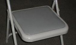 $8- White Metal with Gray Padded Seat Folding Chair.. 2/FC9002D,9003D...Look at the other thousands of items we have and do http://www.liquidatedstuff.com