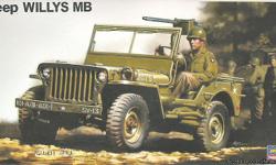 Mint in the box and factory sealed. 1:24 Scale Contains parts for one Willys Jeep. 147 pieces. Officially licensed product of Daimler Chrysler. Contains one driver figure, one 50 caliber machine gun, and directions for assembly in multiple languages. Made