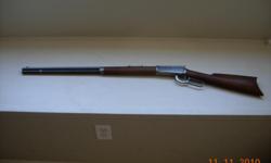 Lever Action, Very good condition.
Features:
Octagon Barrel length 26 inches
Straight grip american walnut stock and forearm
Fixed front sight
Adjustable rear sight
Tube magazine
Metal crecent buttplate
Made in USA
Serial number 320501 / 1906 Manf. Date