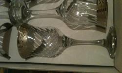 I PURCHASED THESE BEAUTIFUL WINE GLASSES IN FLORENCE, ITALY IN 2009. THEY HAVE NEVER BEEN USED. THEY ARE SOLID CRYSTAL WITH REAL WHITE GOLD DESIGNS ON THE RIMS.
PLEASE CALL OR TEXT ME AT -- OR --
OR EMAIL ME AT LITTLEHAWK7@HOTMAIL.COM
