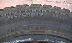 4 winter studded tires,used only 2 winters,&nbsp; Great condition.
Size: 215/55r17, "Big O"&nbsp; Artice Claw.&nbsp; If you want to see them, please call me at
-- before Nov. 30th.&nbsp; Thanks, Jeanne