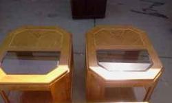 i have glass wood/glass coffee table and 2 end tables
they are very nice and in great shape
the glass is not broke or chip
please call john
517 883 1100
will deliver for a fee