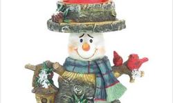 Woodsy Snowman Candleholder 39175