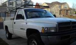 2001 Dodge Ram 1500 Regular Cab, long bed, 4x4!!!
Complete with tow package, racks, bedliner, and tool box
5 speed manual with new clutch
192k miles, runs great!
This truck has a lot of life left! We just don't need it any more.
One owner, clean title,