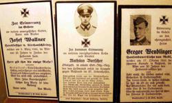 Here are 6 German death cards from the second world war. These are authentic pieces of history, the cards were given out after a soldier had fallen.