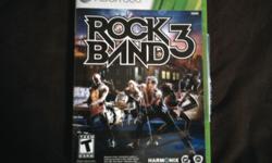 XBOX 360 Rock Band 3. Been in the xbox 1 time for about 5 Min. Like NEW!! Great Condition!! Requires a microphone, drum, Guitar or keyboard.. Does not require Rock Band full set.. on or offline Any Questions please email me at squiglee99@yahoo.com