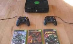 Call (616) 296-0944
the original Xbox system, 3 games, and 2 controllers all in excellent condition.
The games are Halo, Halo 2, and The incredible hulk.
I have no time for video games anymore.
NO checks! Cash only