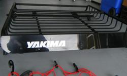 Yakima utillity rack.
Storage rack for your vehicle. We had this rack on an H3 Hummer, sold our vehicle, so have this nice black Yakima rack comes with a web cargo net to secure your load. Has new locks and keys. Please email me if your interested. Retail