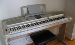 Get True Piano Sound in a Like-New, Easy-to-Move, Portable Model
This Yamaha DGX-505 portable grand piano is about 5 years old, and has been lightly used since we bought it new. It is in excellent condition. Comparable new models from Yamaha sell for $799