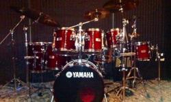 Classic Yamaha Recording Custom kit
biught new by myself in 1993
Cherrywood Finish
Birch
superb condition
8" 10"12"13"14" Rack toms
16"Floor
20" kick
Some hardware
Two yamaha boom cymbal stands
single kit drum pedal
snare stand
hi hat stand