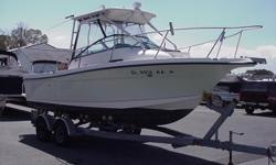 Horse Power: 175; Outboard engine
&nbsp;Key Features:
1. This model includes convenient fishing features such as under-deck rod storage, baitwell, (2) large fish lockers, wide side decks, raw water washdown and coaming caps.
&nbsp;2. Wide and deep deck