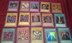 hi i have tons of really rare yugioh cards for sell all of them are holo in pic
i mostly compare prices to ebay and amazon about 95% of them are in perfect condition
TXT ONLY NO CALLS (424)625-2360 can also email or txt you more pics if you like
cash only