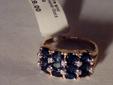 GORGEOUS 3CTW SAPPHIRES AND DIAMONDS NEW WITH $828.00 TAG 10K GOLD SIZE 7