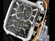 luxury style leather wrist watch
